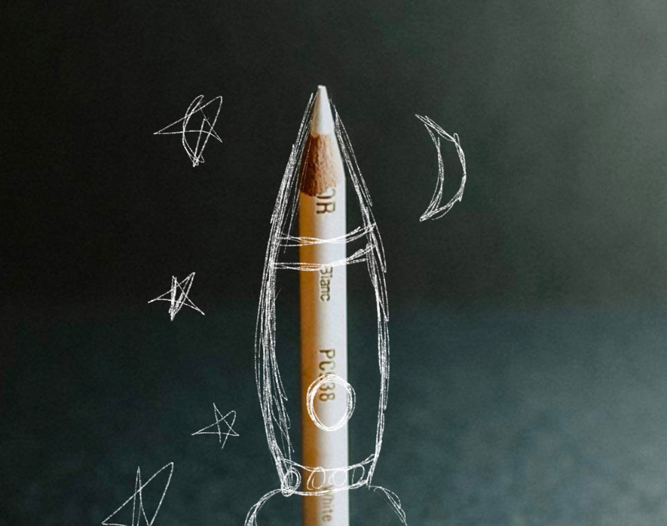 Formation empreinte textuelle - Crayon détourné en fusée