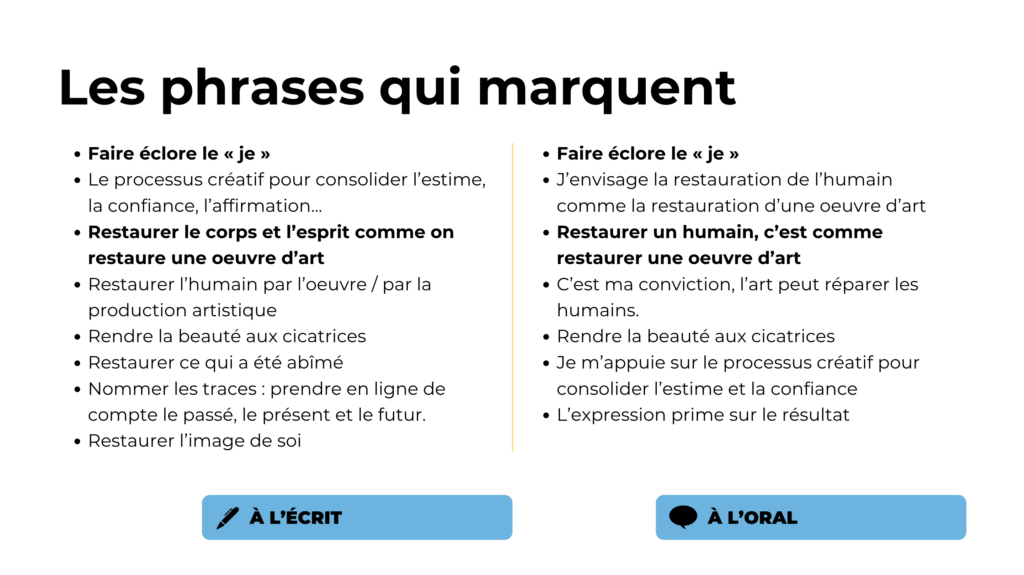 Crescendo - Champs sémantique (Les phrases qui marquent)